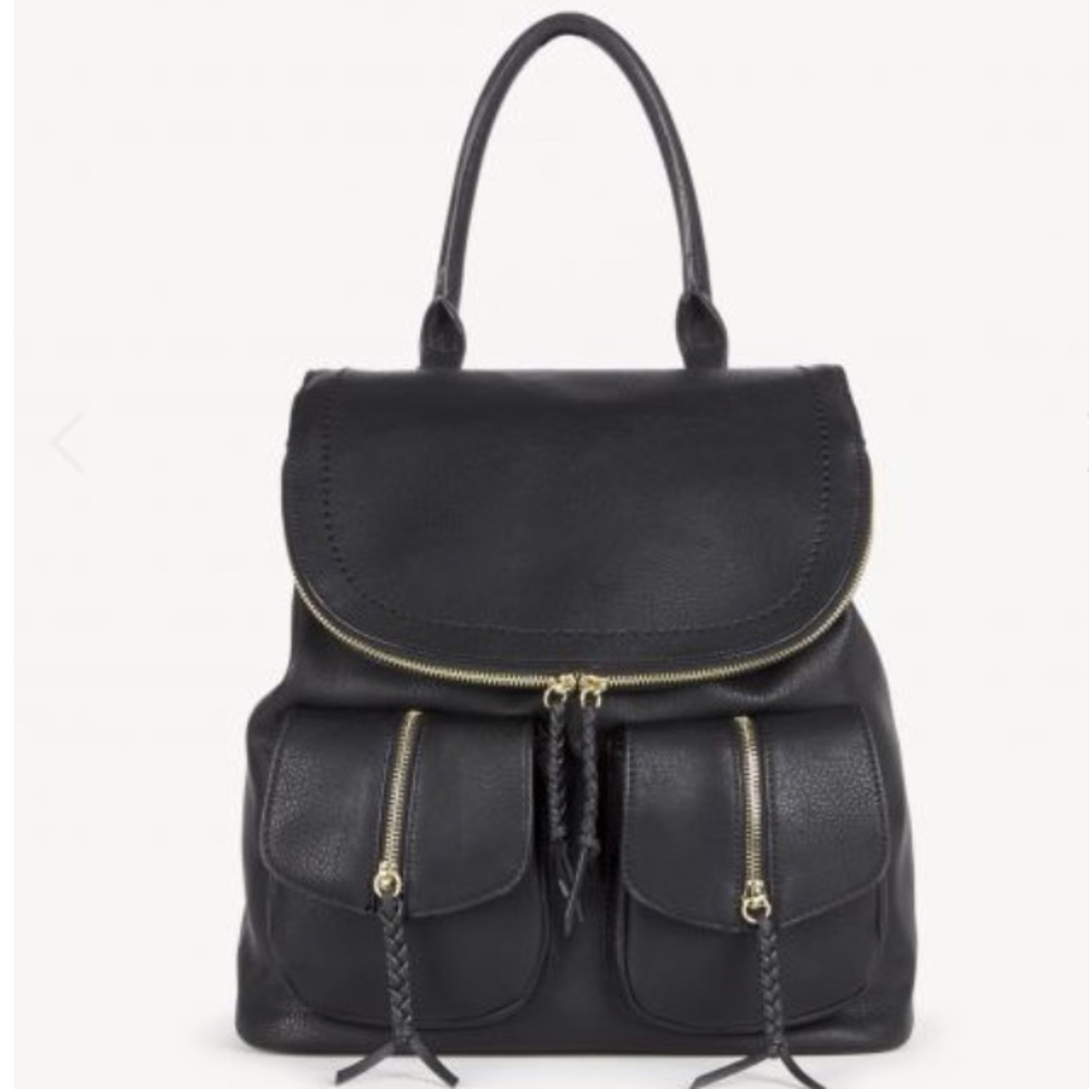 Black Vegan Leather Sole Society Backpack